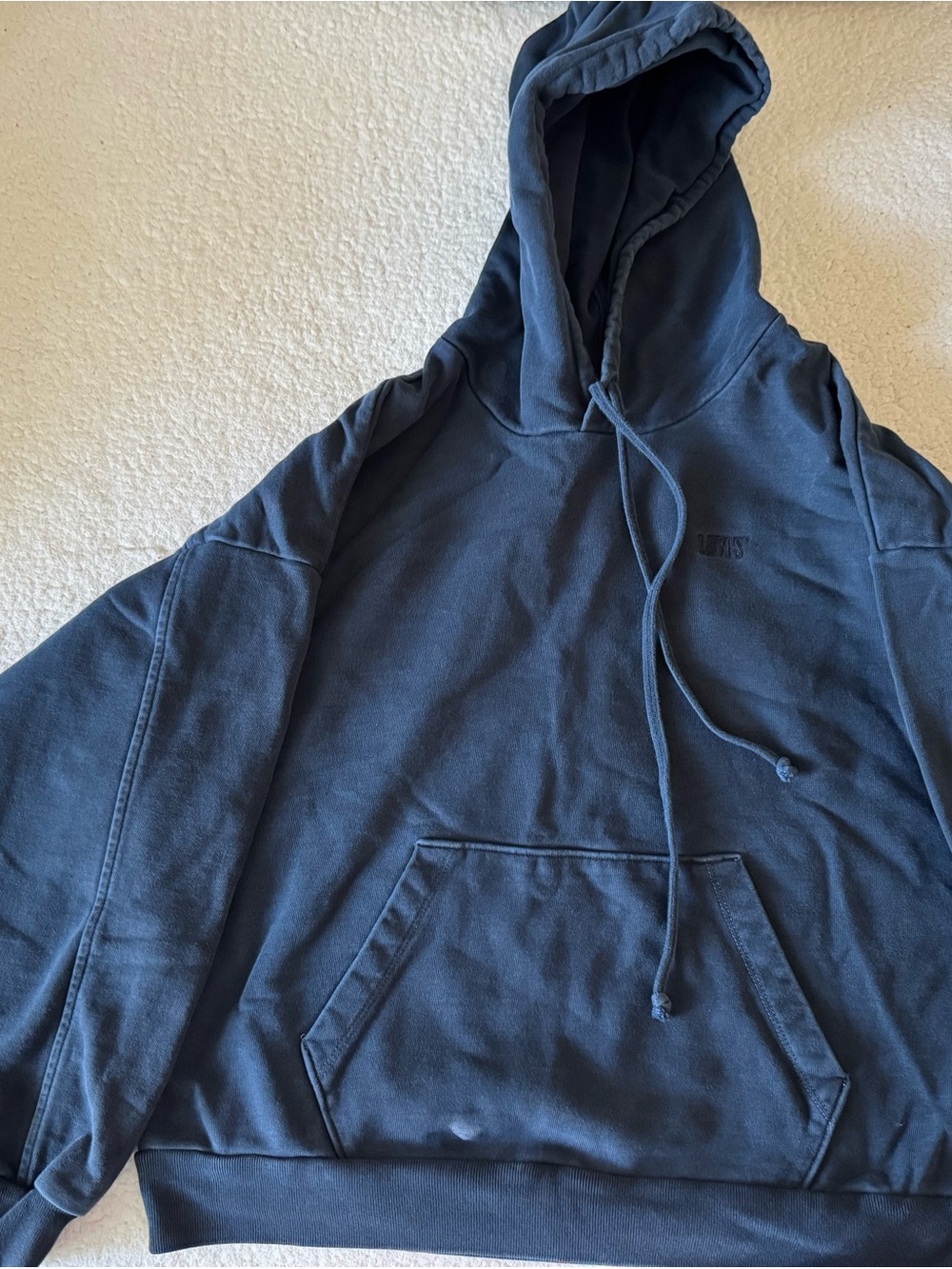 Levi's Navy Blue Pullover Hoodie 100% cotton